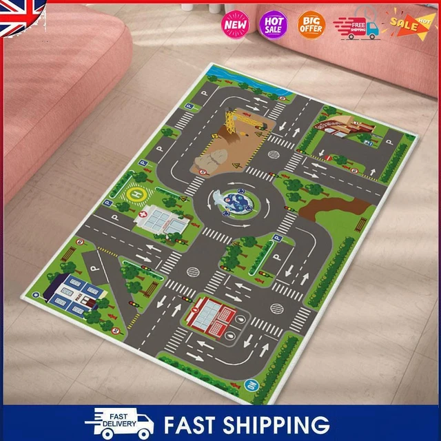 Kids Cartoon Carpet Rectangular Crawling Rug for Playroom Bedroom (60*90cm B) #C