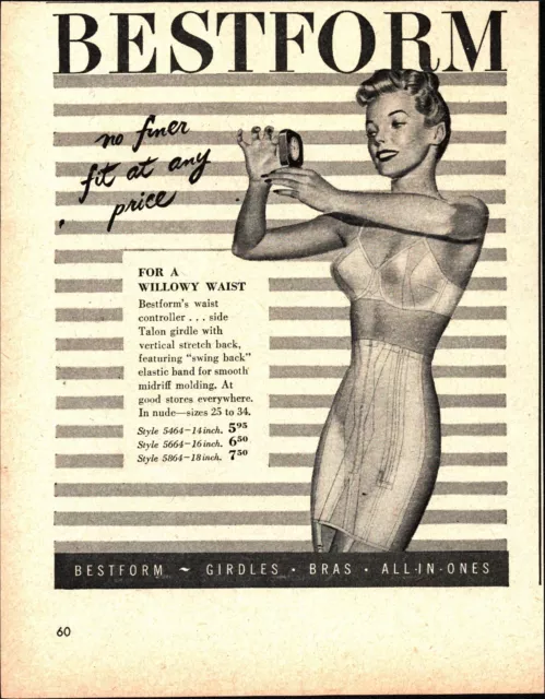1947 BESTFORM Bra Girdle Print Ad  Vintage 1940s Underwear d1