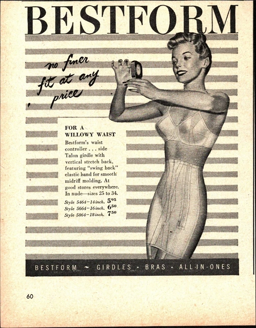 1947 BESTFORM Bra Girdle Print Ad  Vintage 1940s Underwear d1