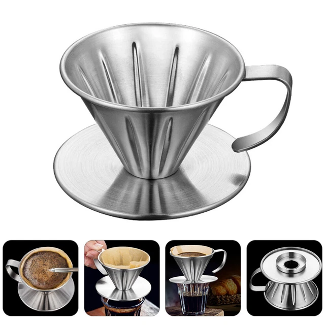 Filtro Caffè In Acciaio Inox 304: Doppio Strato, Riutilizzabile Per Caffè A Mano, 1-2 Tazze