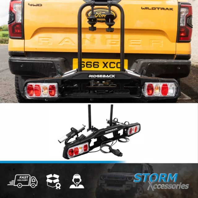 Ridgeback 2-Bike Towbar Mounted Bike Rack / Cycle Carrier Tow Bar 7 And 13 Plug