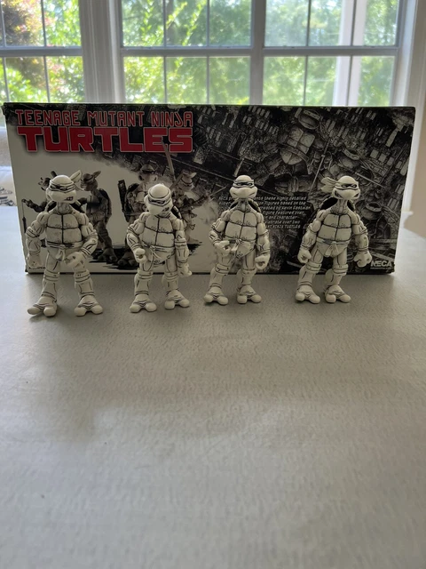 🔥 NECA Teenage Mutant Ninja Turtles 2008 black & white exclusive 4 pack 6”
