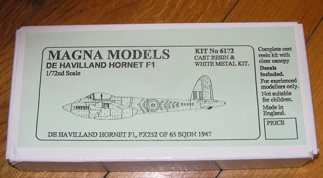 Magna Model 1/72 MAGNA MODELS de Havilland Hornet F.1 resin model kit rare OOP £32. ...