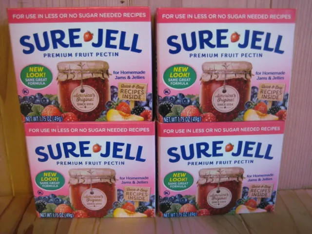 Sure Jell  Premium Fruit Pectin Less Sugar 1.75 oz Per Box Lot of 4 ExpOCT  2024
