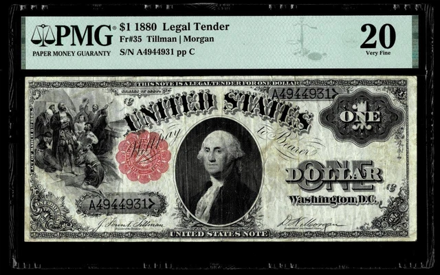 1880 $1 Legal Tender Note Fr#35  Pmg Very Fine 20