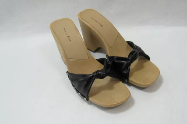 Amanda Smith Shoes Wedge Sandals Black  Size 10 Women's