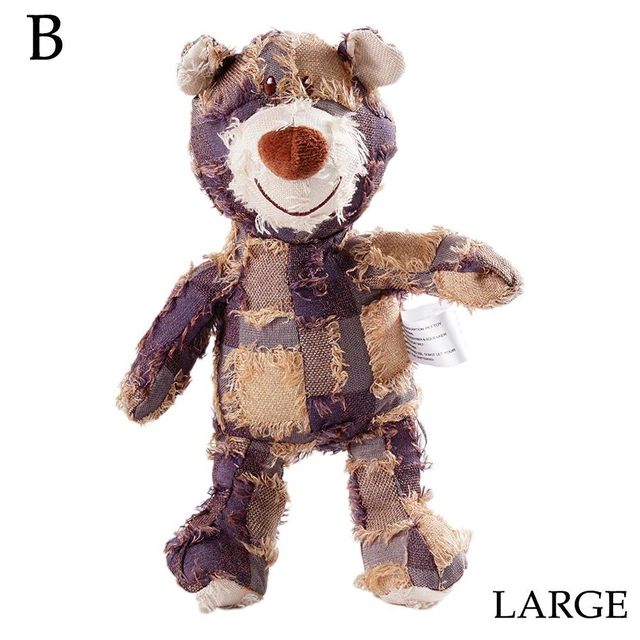 Light brown #2 Extreme Bear Dog Toy Indestructible Robust Bear Squeaky Toys A D8