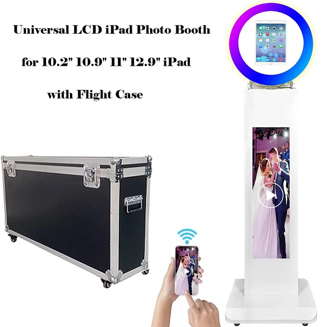 LCD Screen iPad Photo Booth Shell for 10.2" 10.9" 11" 12.9" iPad w/Flight Case