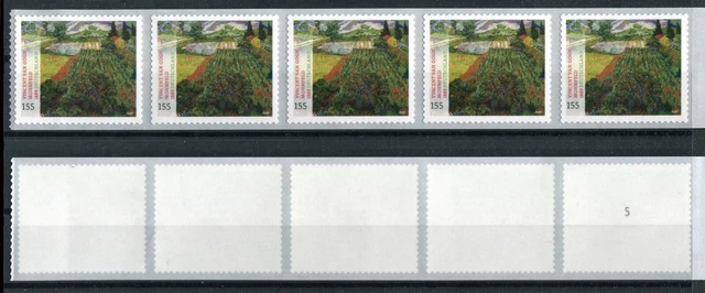 Bund Nr. 3519 Rollenende 5er Streifen Zählnummer 5 Selbstklebend postfrisch MNH