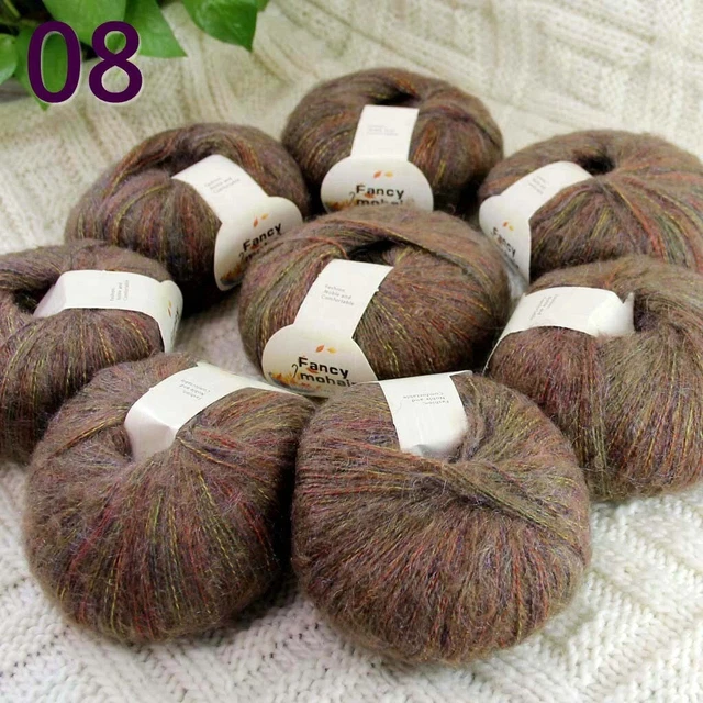 Sale 8 SkeinsX50gr Fluffy Soft MOHAIR Rainbow Shawls Hand Knit Crochet Yarn 08