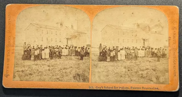 Native American Stereoview Photo Pawnee Reservation Indian J. Carbutt Nebraska ?