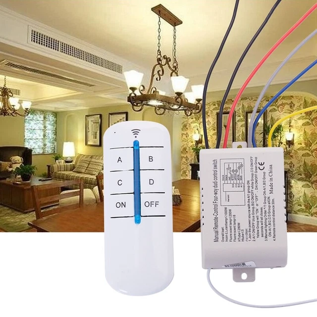 de luz de 4 vias Interruptor de control remoto digital inalambrico ENCENDID K9E3
