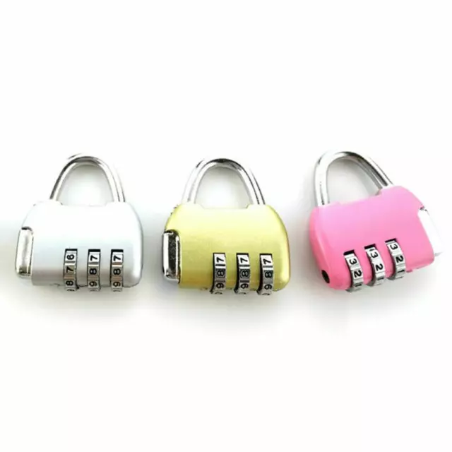 Travel Luggage Padlock Mini 3 Digit Combination Suitcase Security Cable Lock D