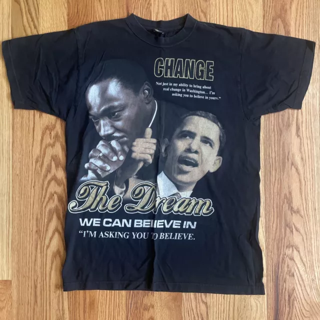 Vintage Martin Luther King Jr X Obama T-shirt XL Rare