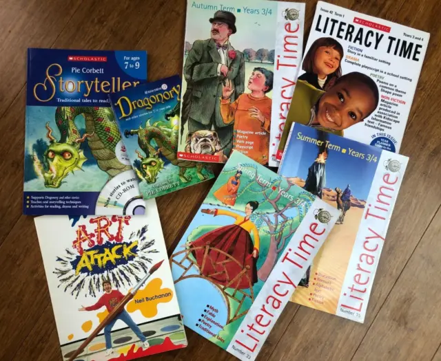 Job lot of teacher educational classroom resource books +  class literacy sets