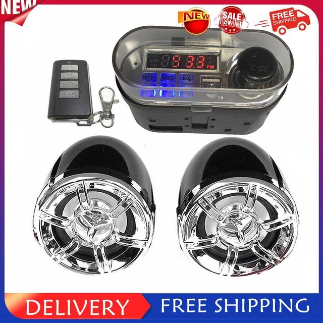 12V Motorbike Two Speaker Handlebar Radio USB Charger Remote Control for Outdoor