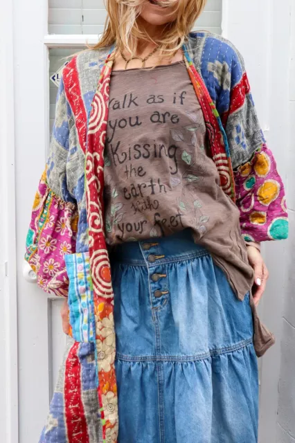 Boho Hippie Reversible Kantha Jacket Shortie Combo 1