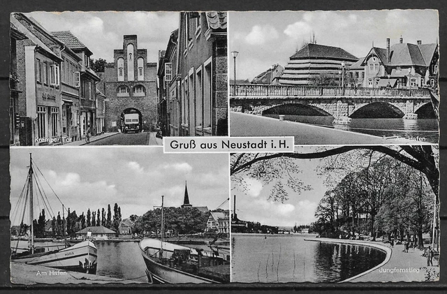 Germany Postcard Neustadt in Holstein, Kremper Tor, Am Hafen, (Verlag,Lubeck)