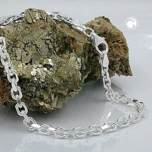 Bracelet 3,5mm Chaîne D'Ancre Brillant Argent 925 21cm