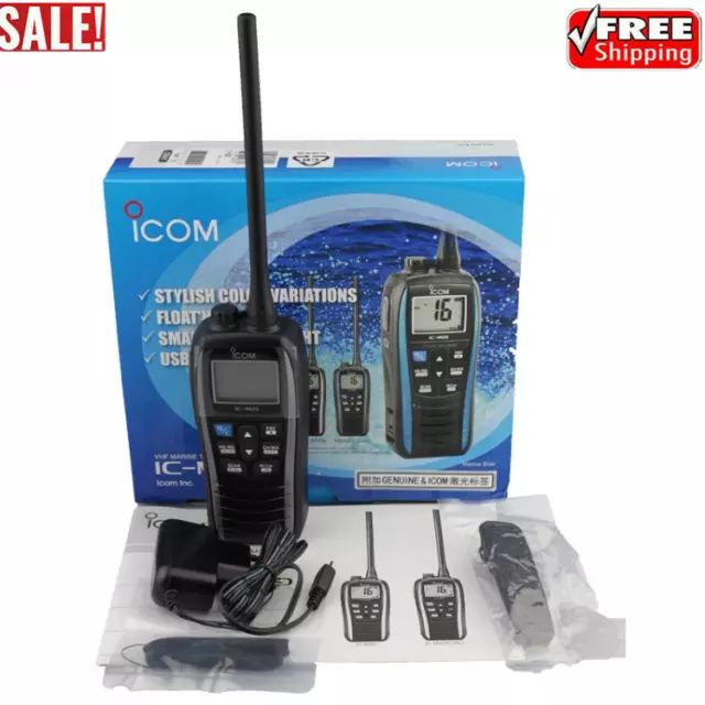 Radio marina portátil IC-M25 5W VHF LCD portátil ligera impermeable