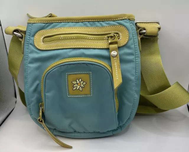 Sherpani Cappi Crossbody Bag Zip Top Small Travel Handbag Purse Blue/gree Nylon