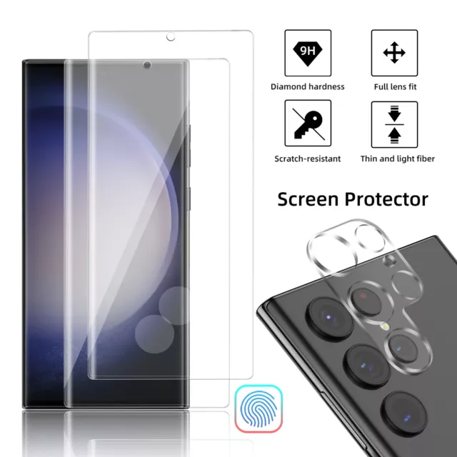 For Samsung Galaxy S23 S22 Ultra/Plus Tempered Glass Screen Protector,Lens Cover