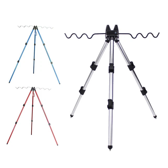 Support De Canne à Pêche Portable Double Poteau - Réglable Et Léger - Alu