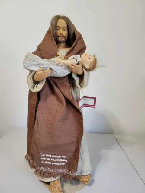 Ashton-Drake Galleries “Footprints in the sand” 20" Jesus doll with child