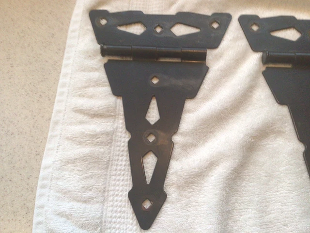 3-Black T-Strap Hinges Cast Iron Heavy Duty 10” Barn Door Fence Gate 2