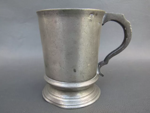 Antique pewter half pint tankard by Brown