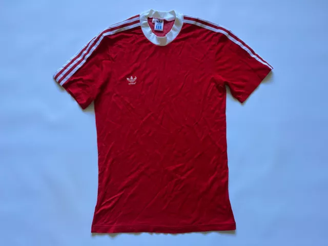 Vintage Adidas Football Shirt Soccer Jersey 1980'S/1990'S Red