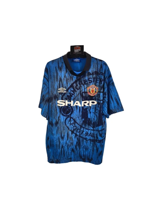 Maillot Extérieur Vintage Manchester United 1995/1996 Umbro - Taille XL, Gris, Très Bon état