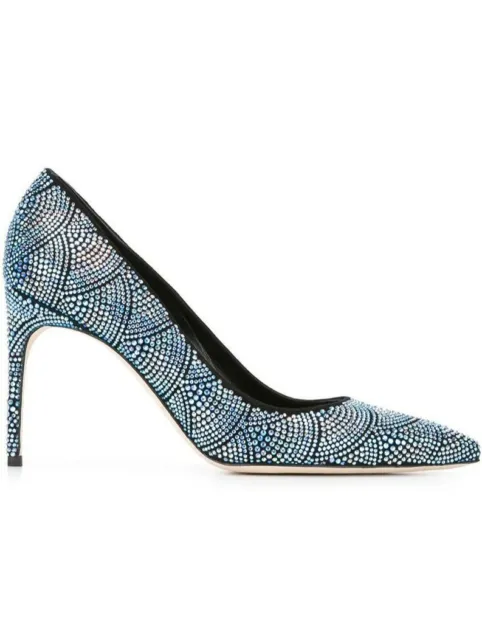 Brian Atwood Women's Blue 'alis' Crystal Pumps. Size 37 New