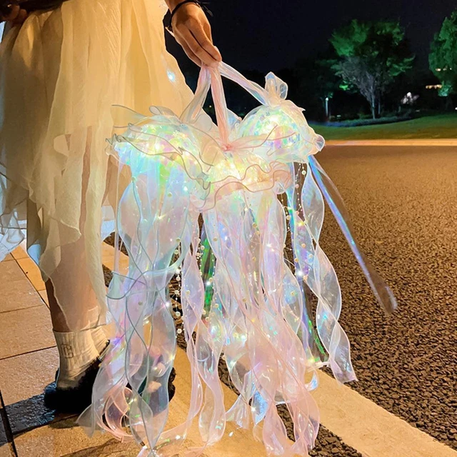 Handmade Creative Hanging Decoration Luminous Jellyfish Hanging Shape J3 T0F0