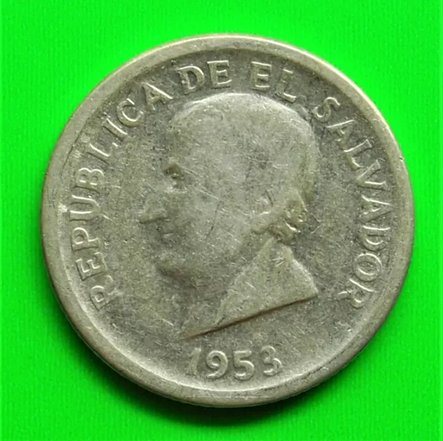EL SALVADOR 1953 25 Centavos- USED & Circulated-Refer to photos for condition 2