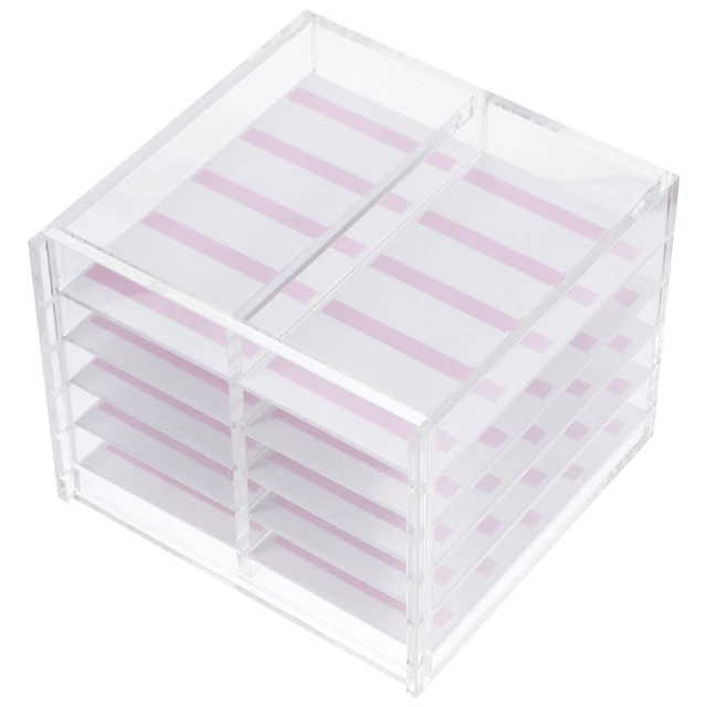 Organizador transparente de puntas de uñas caja de 10 capas bandeja caja de almacenamiento de uñas falsas