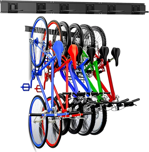 Bike Hooks for Garage Wall Vertical, 6 Bike Storage Rack Space Saving Wall Bike