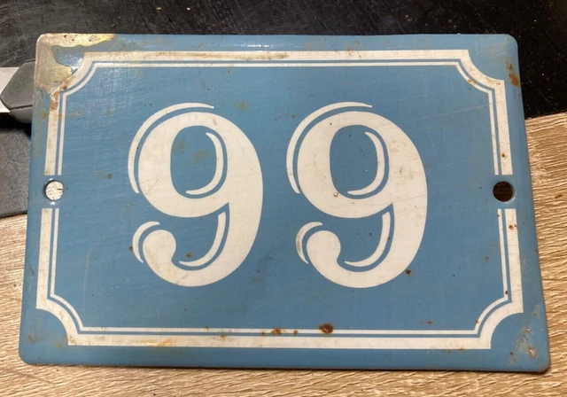 Antigua Placa De Número De Calle Llaveros 99 O 66 Next El Sin Vintage Acero
