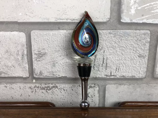 🌟Art Glass Millefiori Leaf Wine Bottle Stopper 🌟