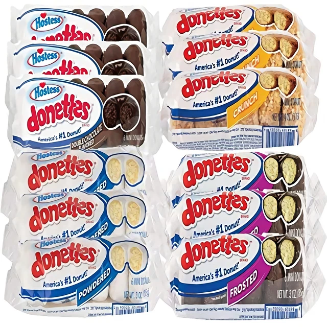 Hostess Donettes Variété Paquet Par Tribeca Curations en Poudre, Givré, Double C