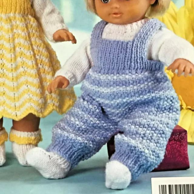 ✨ Dolls KNITTING PATTERN 2 x Outfits Doll 12"-20" Prem Baby - Double Knit - H75 3