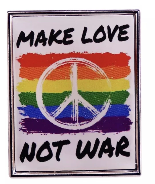 Make Love Not War Metal Pin Badge Peace Love Unity ✌️ Make Love Not War Metal Pin Badge Peace Love Unity ✌️