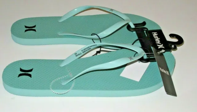 HURLEY SURF BRAND Women's Seafoam Light Dew Flip Flops Sandals 8/9/10 ...