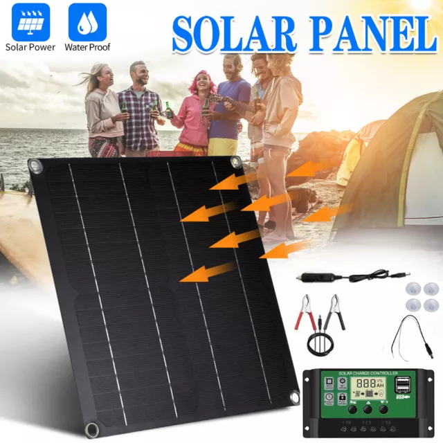 12V 60W Solarpanel Ladegerät für kfz Autobatterie, tragbares Solarmodul Aufladen