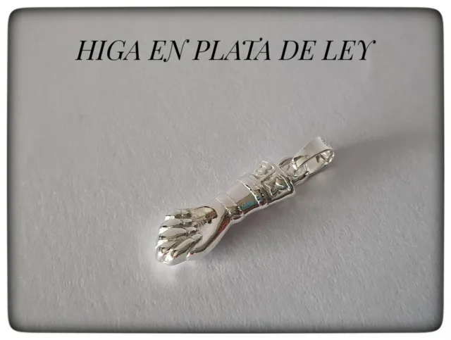 HIGA FIGA DE PLATA MANO HAND  HIGA AMULETO DE PLATA  LEY 925 mil cadena de plata