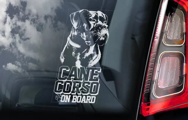 CANE CORSO Car Sticker,  Dog Sign Window Bumper Decal Gift Italian Mastiff - V06