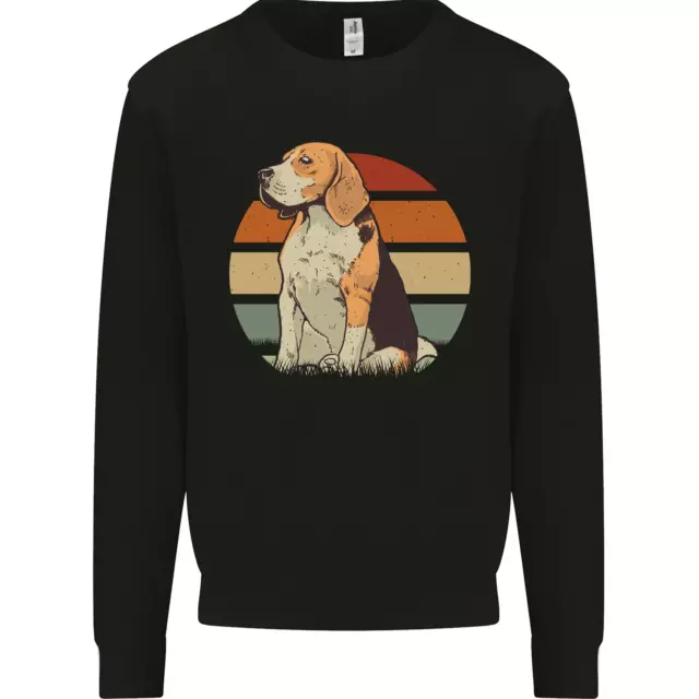 Dogs Beagle With a Retro Sunset Background Mens Sweatshirt Jumper