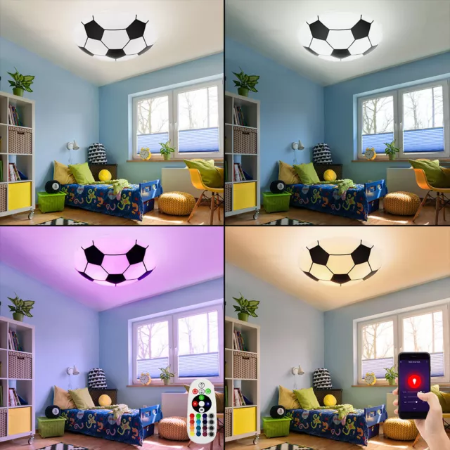 Kinderzimmerleuchte Deckenlampe Leuchte Smart Fernbedienung dimmbar 1x RGB LED