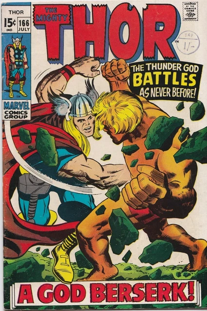 The Mighty Thor #166 July 1969 VGC- 3.5 2nd full app HIM ADAM WARLOCK