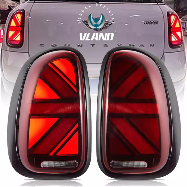 VLAND FOR 2010-2016 Mini Cooper Countryman R60 LED Red Tail Lights W ...